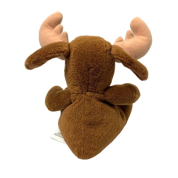 24K‎ Co Beanie Boppers Mikey The Moose Brown Plush Stuffed Animal Toy Vtg 1997 - Picture 2 of 6